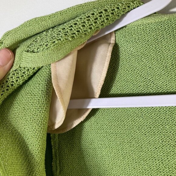 Womens Vintage St John Sport Knit Wool Hooded Zip Cardigan Green L Wool Rayon - Picture 10 of 10